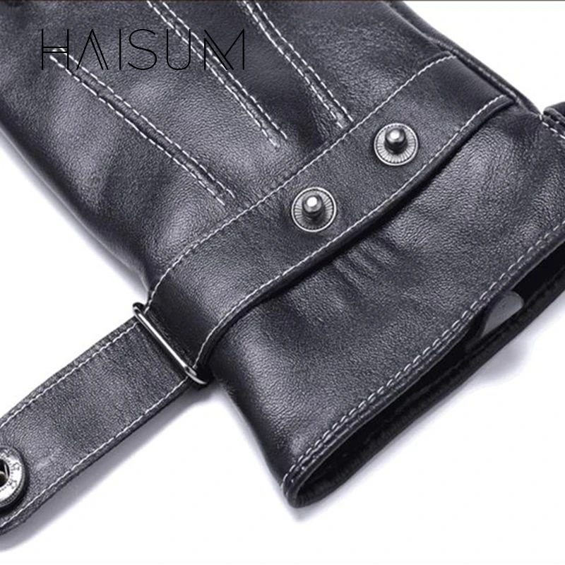 Мужские перчатки Guantes Mujer, мужские перчатки Haisum, высокое качество, натуральная кожа, свиная кожа, варежки, теплые для модных мужских перчаток Luvas Hn85