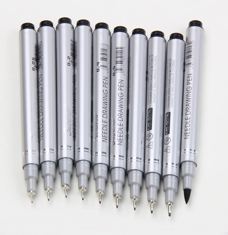 Ручка Pigma micron finliner графический дизайн 005 01 02 03 05 06 08 1 2 иглы рисунок маркер для белой доски