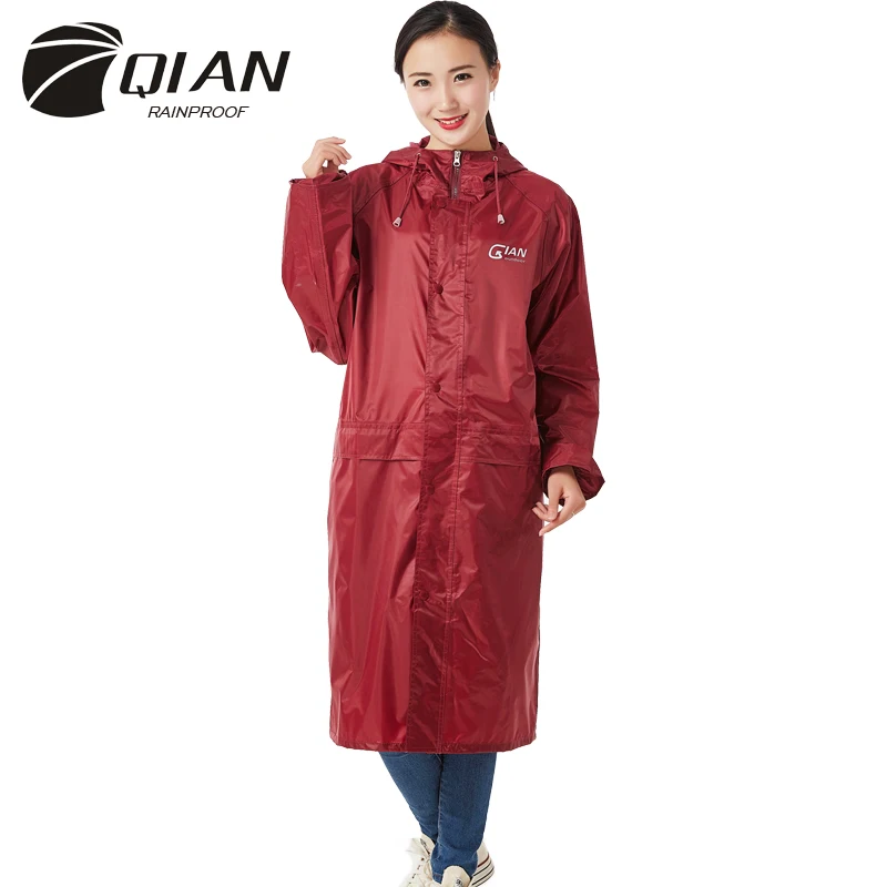 Женский непромокаемый плащ QIAN длинный пончо дождевик для взрослых|poncho rain coat|poncho