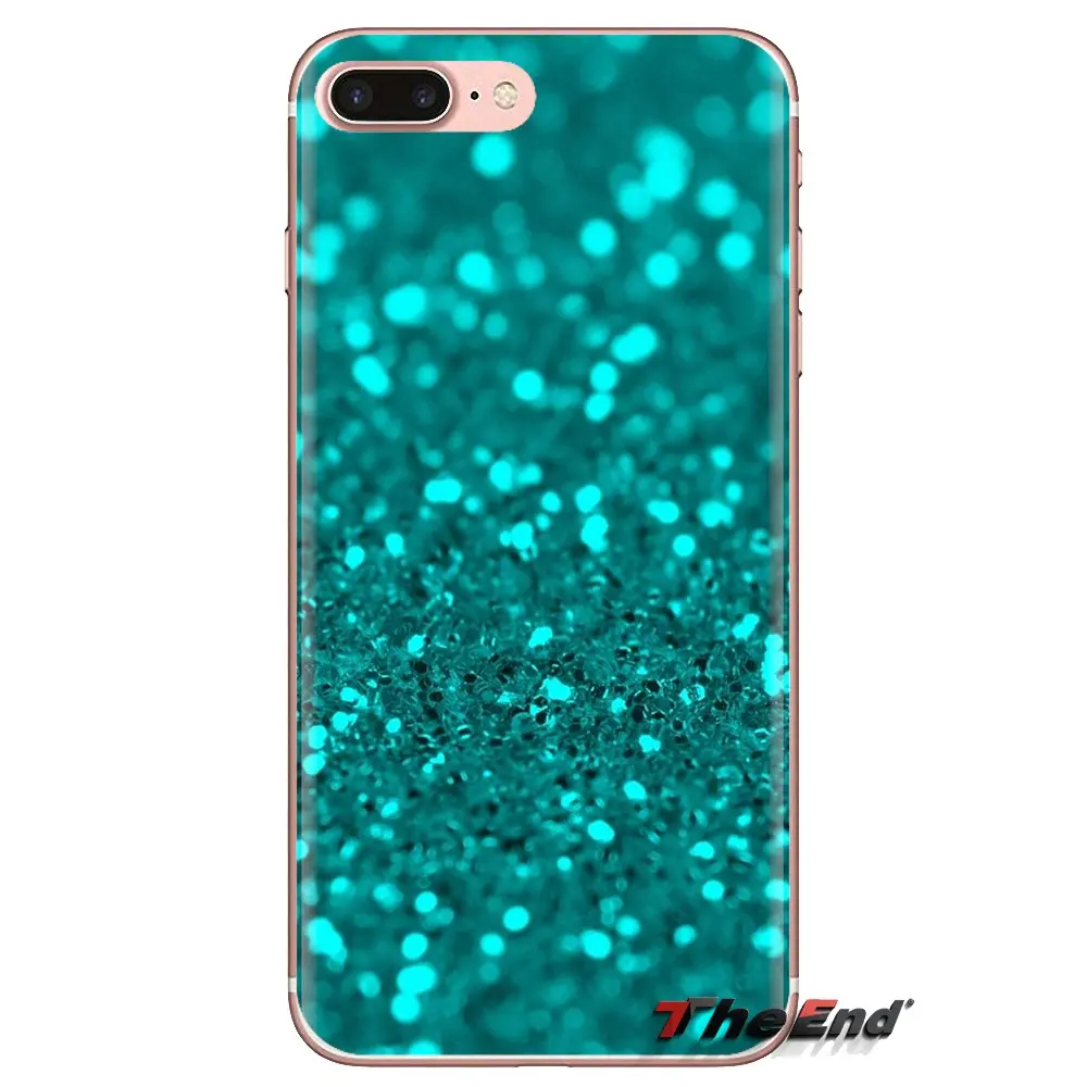For Samsung Galaxy J1 J2 J3 J4 J5 J6 J7 J8 Plus 2018 Prime 2015 2016 2017 Silicone Shell Cases Teal Blue Glitter heart strip dot |