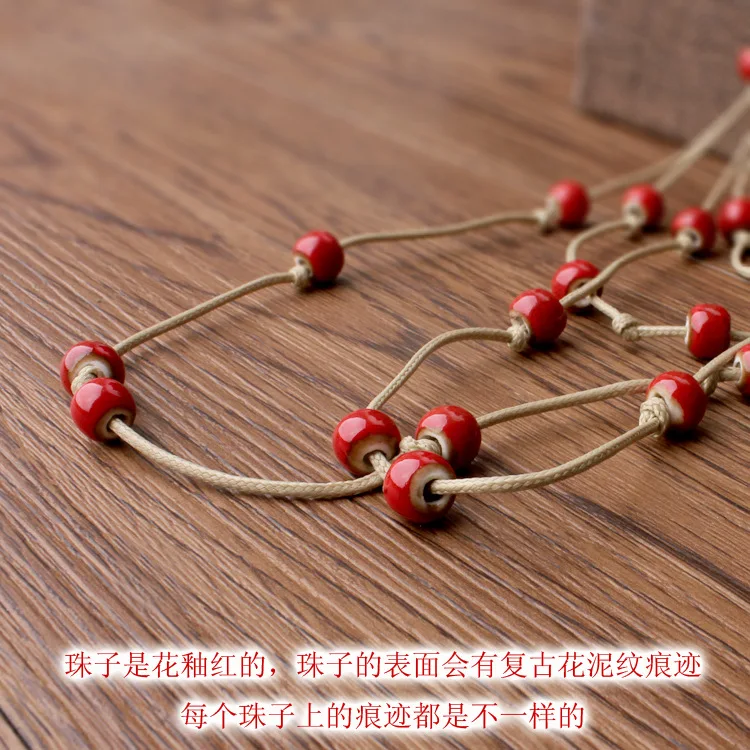 Керамические украшения оптовая продажа фарфоровые бусины ручная вязка цепочка