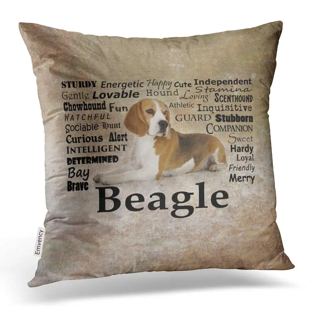 Наволочка для подушки квадратного размера дюймов Beagle Traits наволочка со скрытой