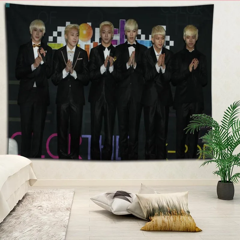 KPOP b. A. P гобелены Висячие ткани фон настенное покрытие спальни ремонт кровать украшение гобелен Пользовательский логотип - Цвет: 8