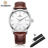 starking man wrist watch high beats mechanical movement automatic watches am0184 black leater band set sapphire crystal clock
