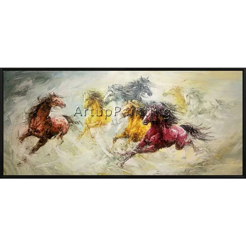 Лошадь абстрактная картина с животным Акриловая caudros decoracion палитра нож стены