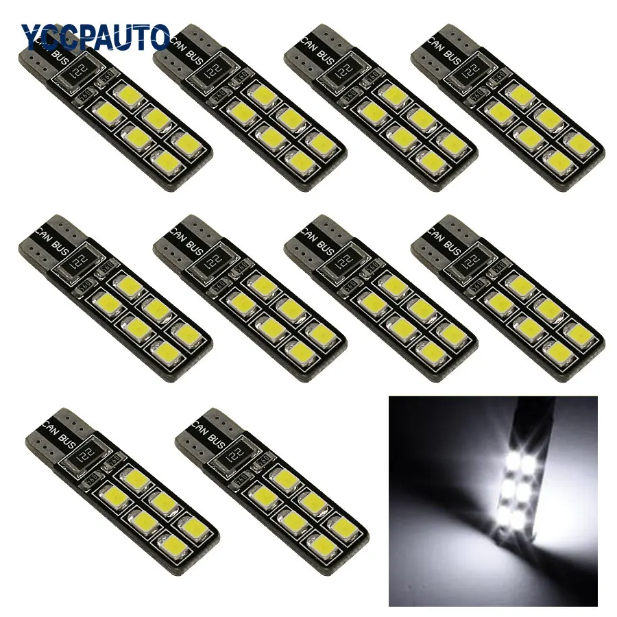 Автомобильные светодиодные лампы CANBUS T10 W5W 12 светодиодов 3528 SMD белые красные