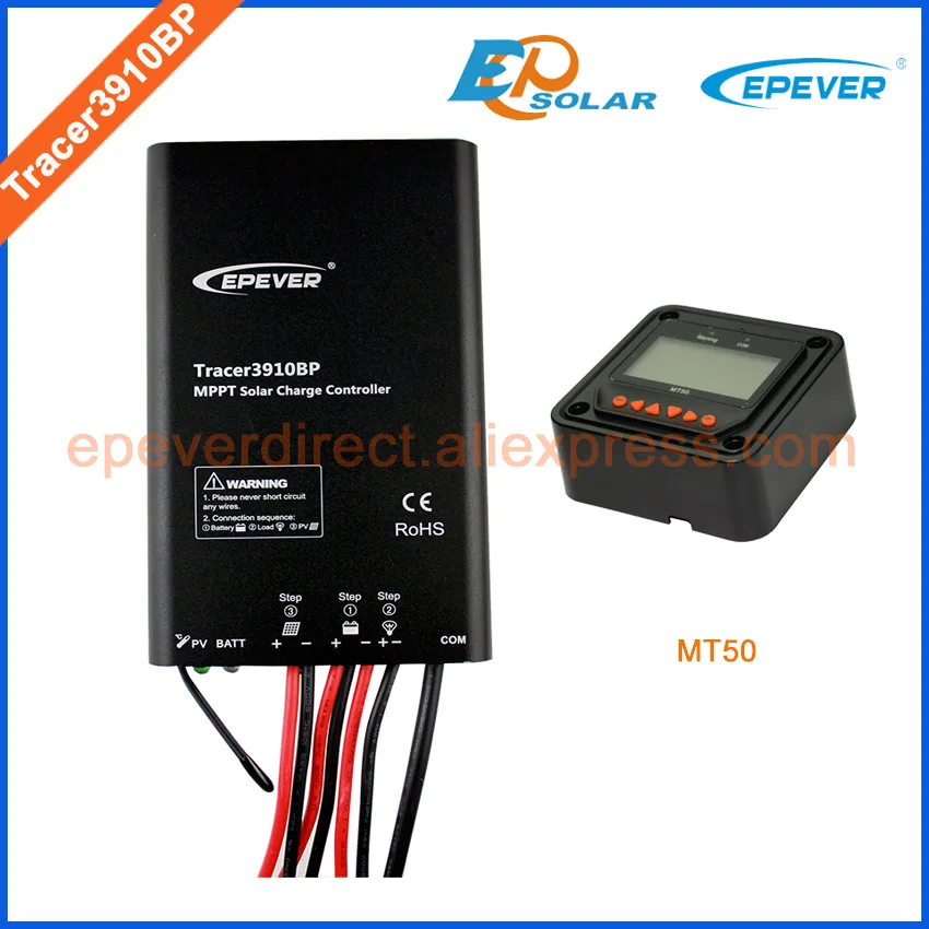 

MPPT Solar tracking controller EPEVER Solar battery 12V 24V auto work Tracer3910BP 15A 15amps MT50 Meter,MT50 not for lithium