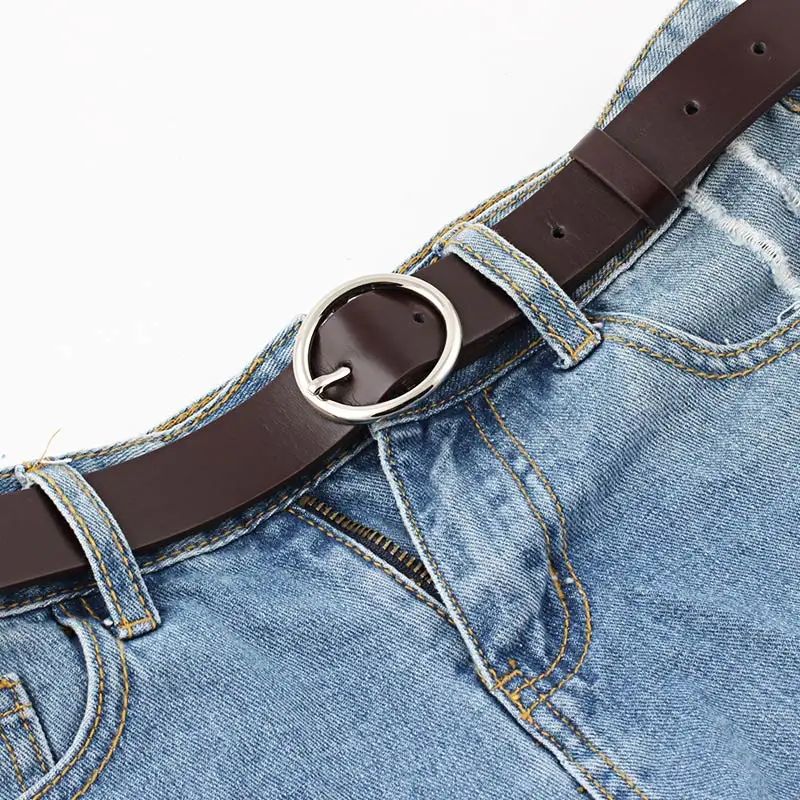

Newly Women PU Leather Belt With Alloy Buckle Waist Belts for Jeans Pants DO99