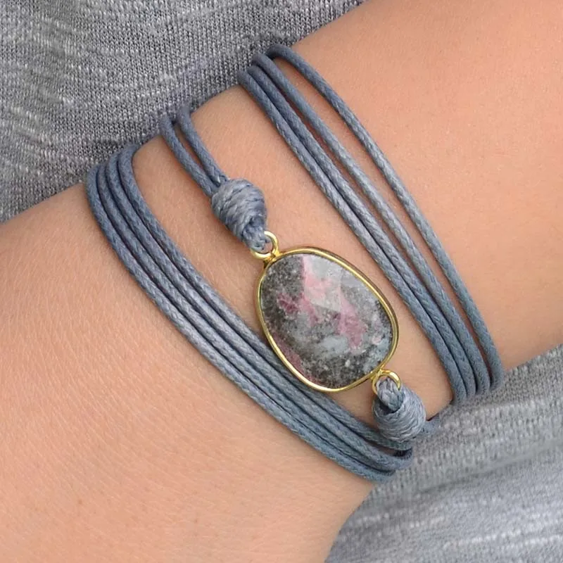 Rope Non-leather Wrap Bracelet Vintage Multiple Layers Stone Dropship | Украшения и аксессуары