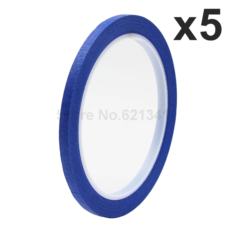 

5 рулонов синий 5 мм x 25 м драпировочная лента для изготовления узоров маскирующая лента и лента для дизайна ногтей Бесплатная доставка