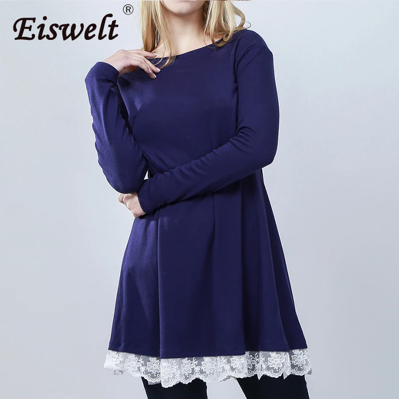 Eiswelt/женские платья повседневные подходят дамы элегантное кружевное одноцветное