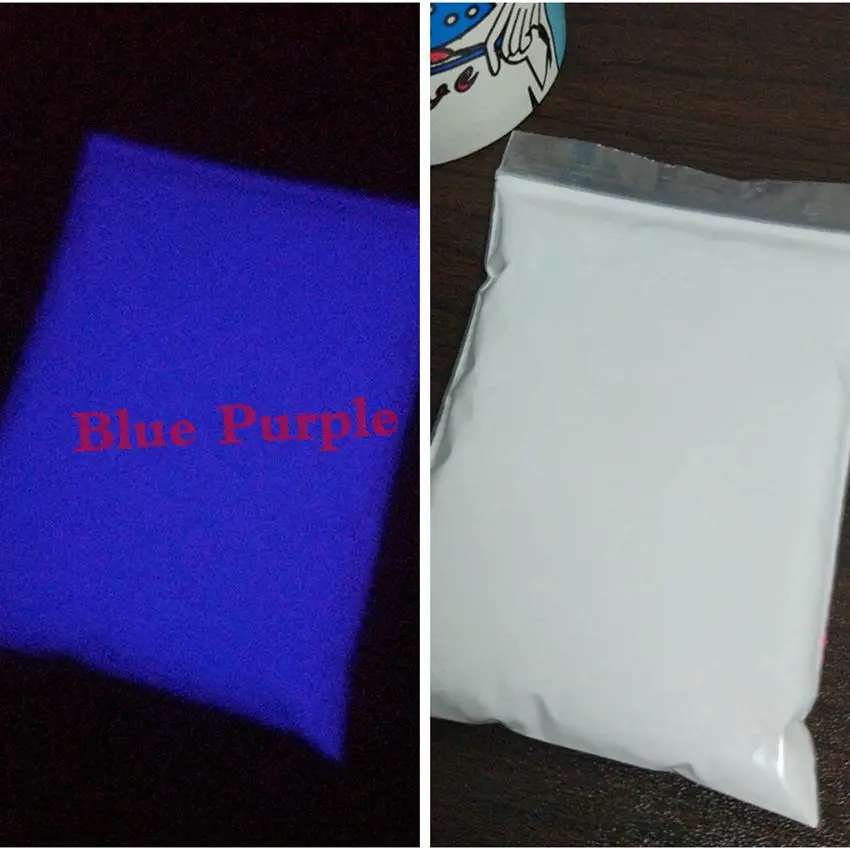 Blue Purple 50g Ультратонкая яркая флуоресцентная цветная фосфорная пудра светится в темноте Порошковая светящаяся пигментная Фотолюминесцентная Пылезащитная пленка - Цвет: Blue Purple 50g