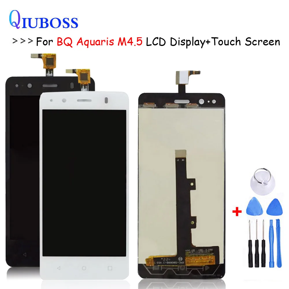 Черный/белый для BQ Aquaris M4.5 ЖК-дисплей + сенсорный экран стеклянная панель