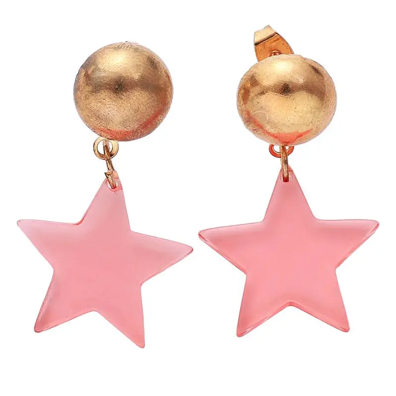 Модные серьги в простом стиле из сплава + пластика Короткие подвески со