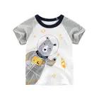 Летняя футболка для маленьких мальчиков Lollas, футболки из хлопка с мультяшным медведем, хлопковые топы, футболки для детей, детская повседневная спортивная одежда