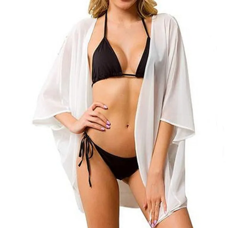 Женская накидка на бикини винтажная Цветочная свободная шаль кимоно кардиган в