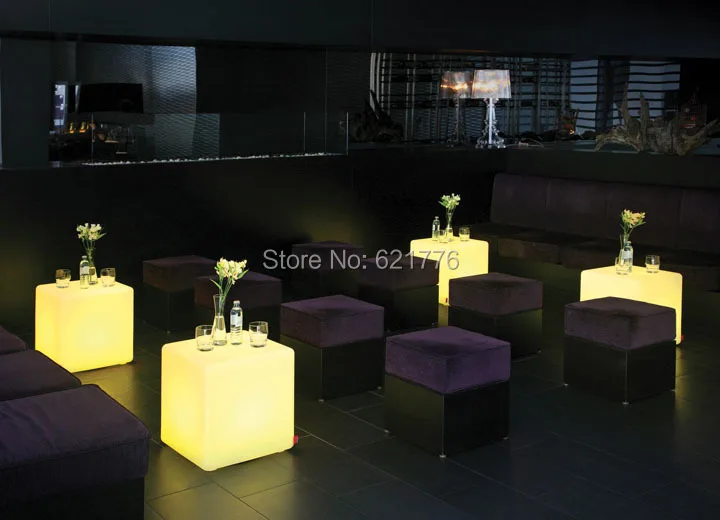 Хит! Модный 40 см СВЕТОДИОДНЫЙ стул квадратный куб светящийся светодиодный