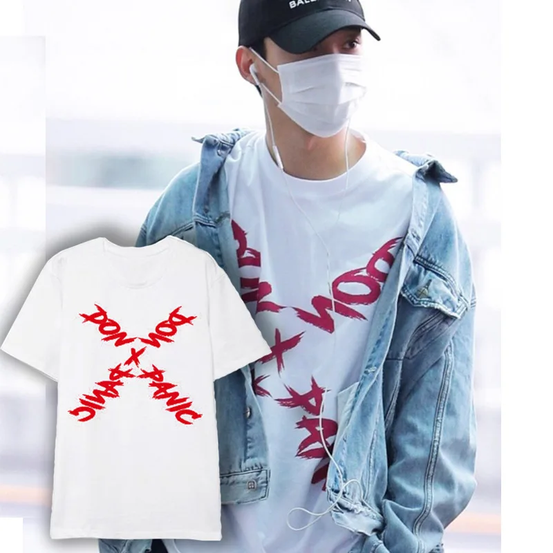 Exo CHEN футболка с короткими рукавами для студентов мужчин и женщин Корейская