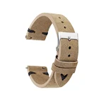 Ремешок для часов ручной работы в стиле ретро, аксессуары для часов, винтажный замшевый ремешок для часов 18 мм, 20 мм, 22 мм, 24 мм, ремешок для часов KZSD09