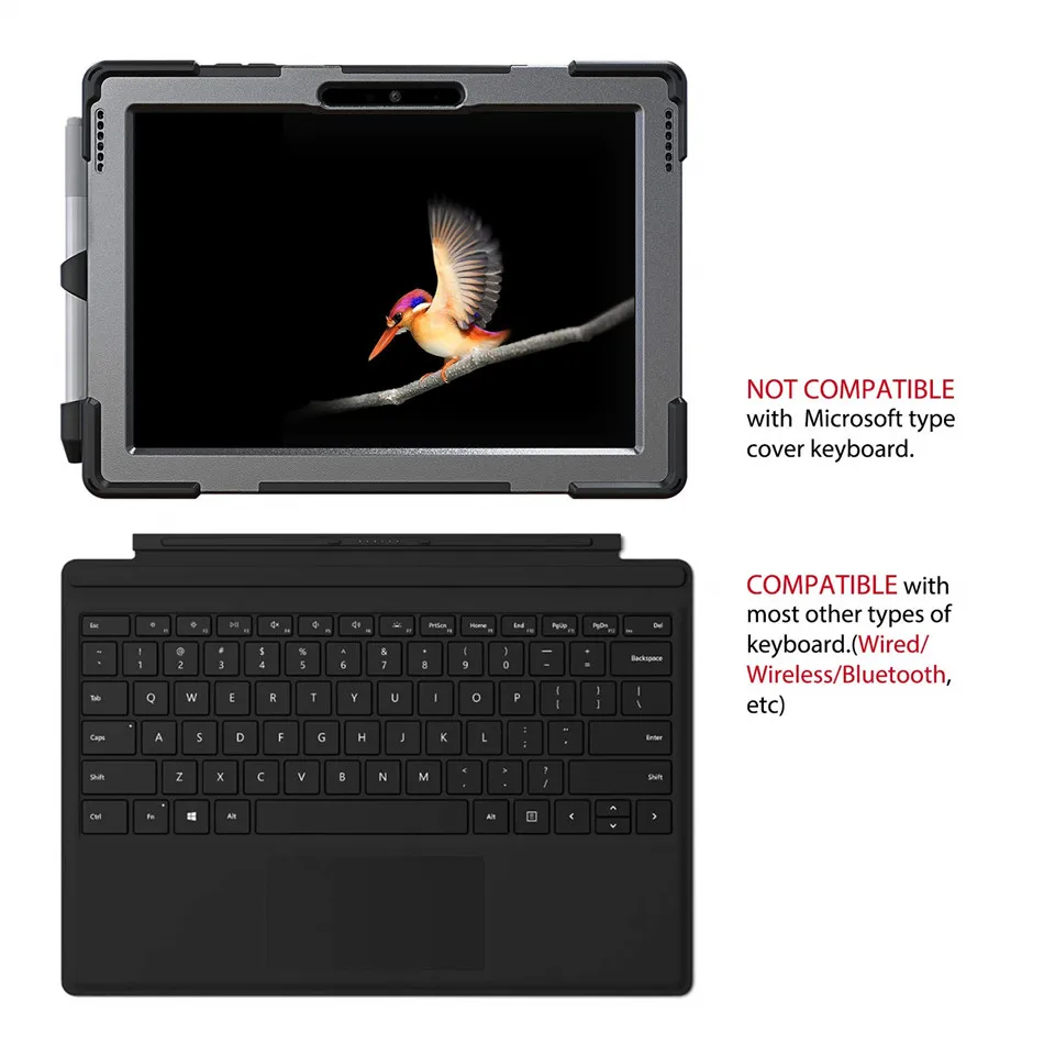 Чехол для Microsoft Surface Pro 4/5/6 сверхмощный силиконовый + поликарбонатный чехол с