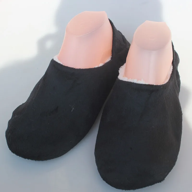 ToLaiToe/Новые мужские тапочки без подошвы домашняя обувь черные шерстяные
