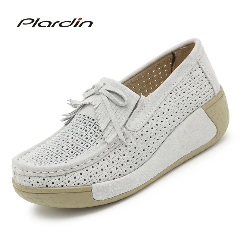 Plardin/новые женские лоферы на плоской платформе замшевые кожаные мокасины обувь с
