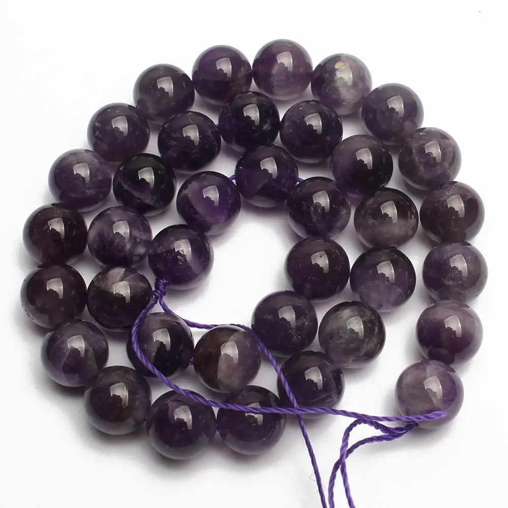 Бусины из натурального камня аметисты Фиолетовый Кристалл круглые бусины для
