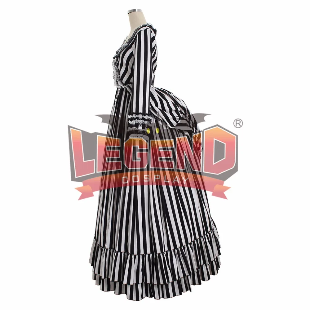 Платье в черно белую полоску для сна платье с кисточками косплея Катрина