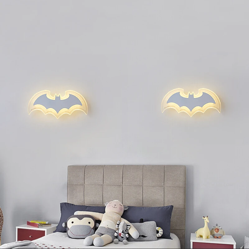 

Acrylic Bat creative LED Wall lamps Children's Room living room bedroom bedside lamp aisle staircase decoration Sconce