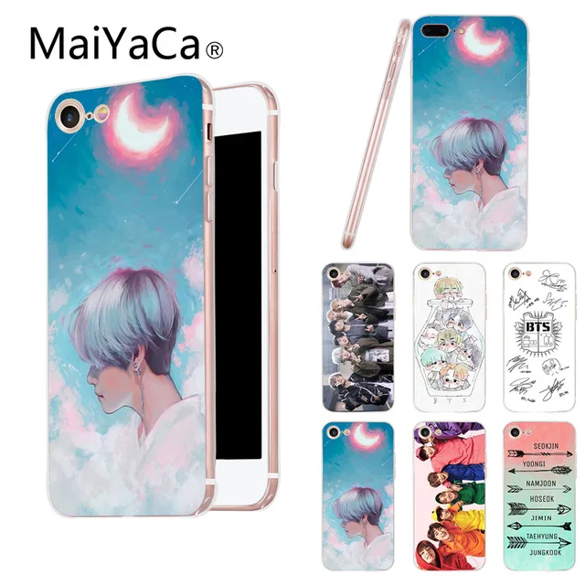 Чехол MaiYaCa BTS для iPhone 4S SE 5C 5S 5 6 6S 7 8 Plus X XR XS MAX прозрачные чехлы телефона мягкие из