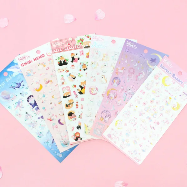 1 шт./1 партия Kawaii канцелярские наклейки глубокий розовый Кот дневник планировщик декоративные мобильные наклейки Скрапбукинг DIY ремесло наклейки