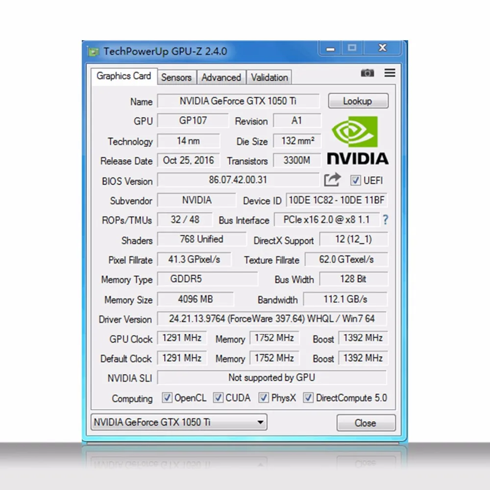 Графическая карта PCI E GTX1050ti GPU 4G DDR5 для игрового ПК nVIDIA Geforce 4096 Мб|Видеокарты| |