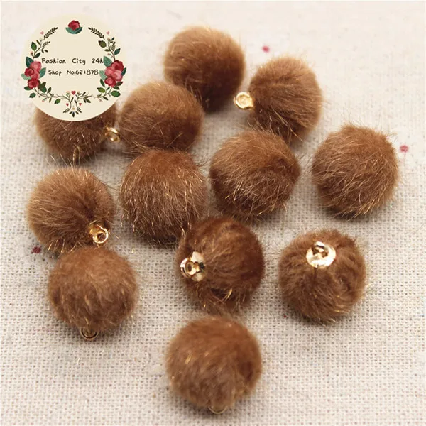 20pcs 20 шт 16 мм смешанные цвета, покрытая тканью, круглая подвеска из бисера для рукоделия/рукоделия - Цвет: 20pcs