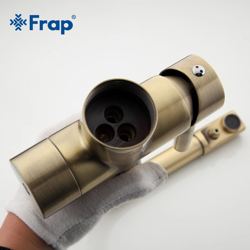 Новый Бронзовый кухонный кран Frap Seven Letter Design с поворотом на 360 градусов и функцией