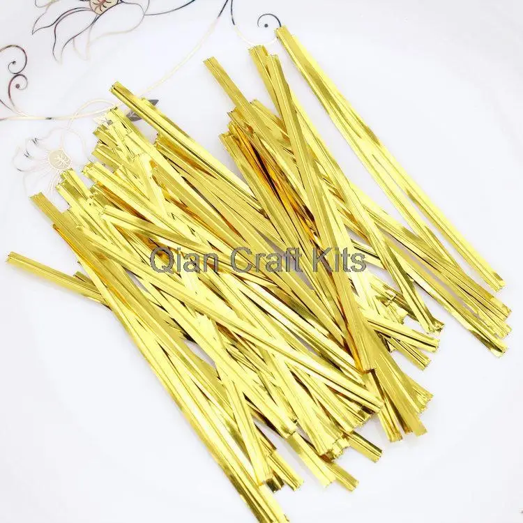 

5000pcs craft twist ties (twisties) metallic gold and silver mix size 6cm-10cm long