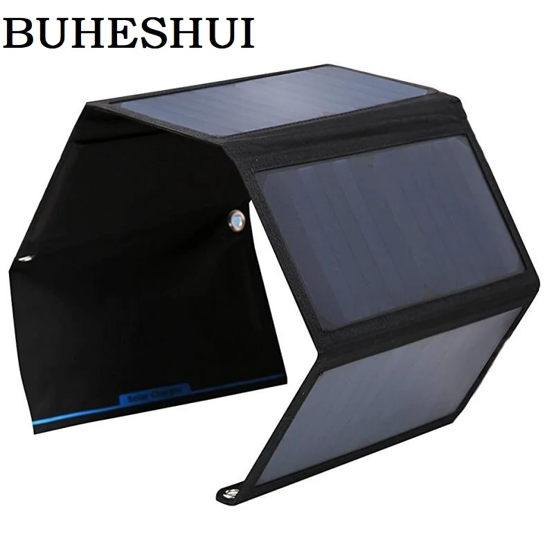 

BUHESHUI Foldable 28W Solar Panel Charger Bag Dual USB Output Portable Sunpower Solar Charger For 5V Device Free Shipping