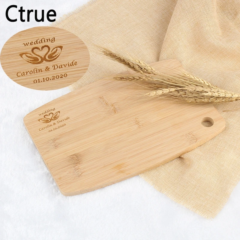 Personalized name date Custom Engraved Bamboo Fruits Board Wood chopping cutting board Kitchen wedding favors and gifts | Дом и сад