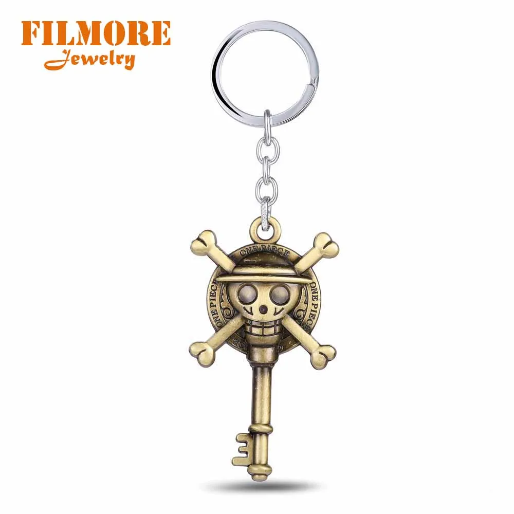 

Filmore Anime One Piece Jewelry Hot Sale Monkey Luffy Pendant Keychain Skull Car Key Rings Gifts Chaveiro Men Key Ring Jewellery