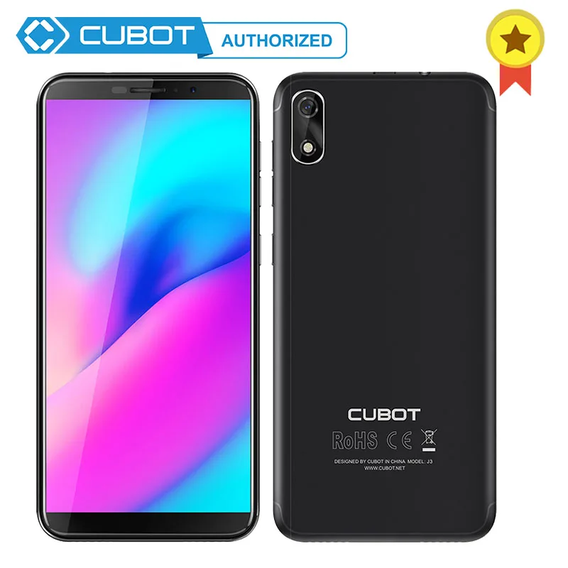 Оригинальный Cubot J3 18:9 5 0 ''дисплей Android Go Face ID MT6580 четырехъядерный 1 ГБ ОЗУ 16 Гб