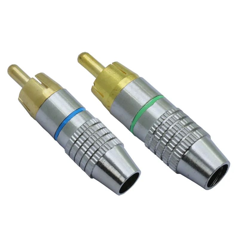 10 шт./лот RCA Штекерный аудиоразъем позолоченный винтовой Тип Без припоя для