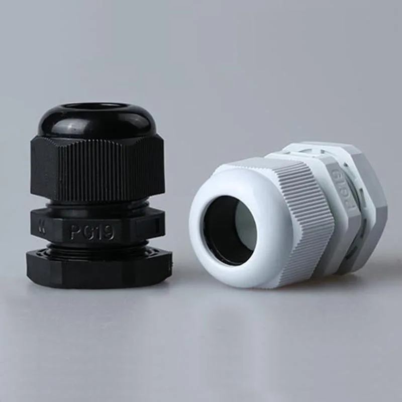 

Free shipping 100pcs PG19 Waterproof Connector Gland Dia. 12~15mm Cable white Color IP68