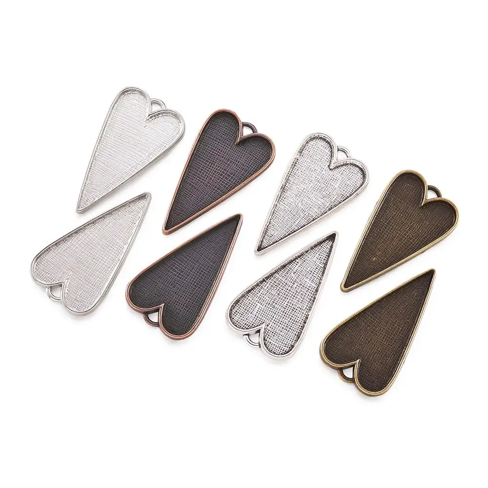 Подвеска в виде сердца тибетском стиле основа для фотокамеры ожерелья сережек