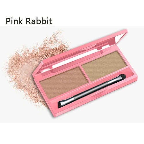 Pink Rabbit 3 типа, двухцветная пудра для бровей, усилитель палитры теней, долговечный, легко носить, макияж, косметический инструмент - Цвет: Pink Rabbit