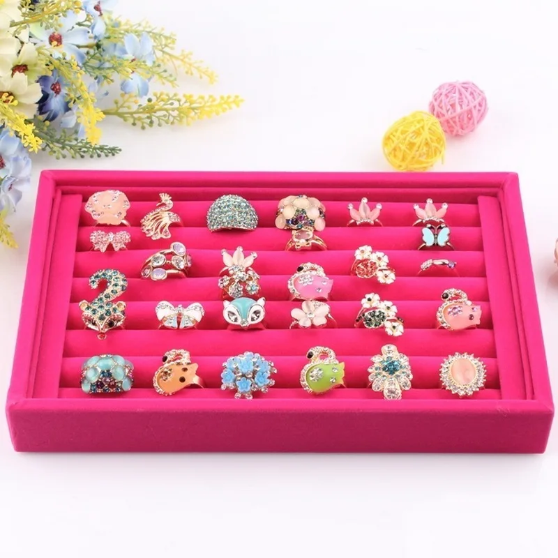 1 шт. фиолетовая шкатулка для украшений серьги кольца DisplayJewelry подставка держатель стойка витрина для кольца серьги ожерелье лоток