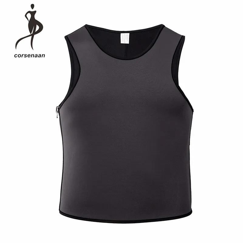 

Zipper Size Neoprene Men Workout Waist Trainer Body Shapwear Corset Tank Top Sauna Vest For Weight Loss 620#