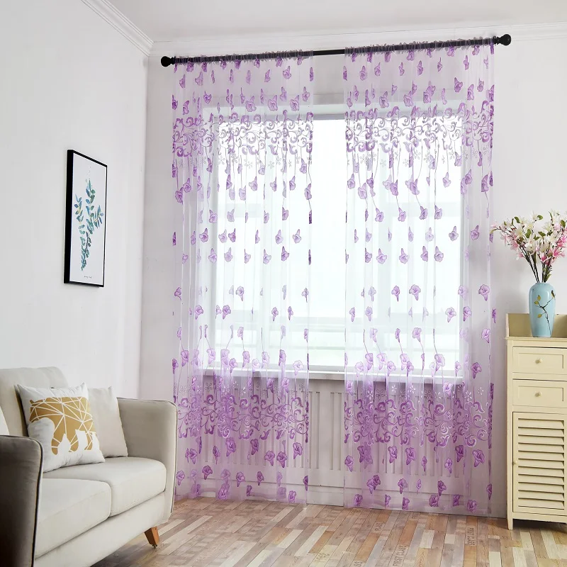 Декоративные окна Cortinas маленький цветок вуаль тюль Morning Glory оконные шторы для