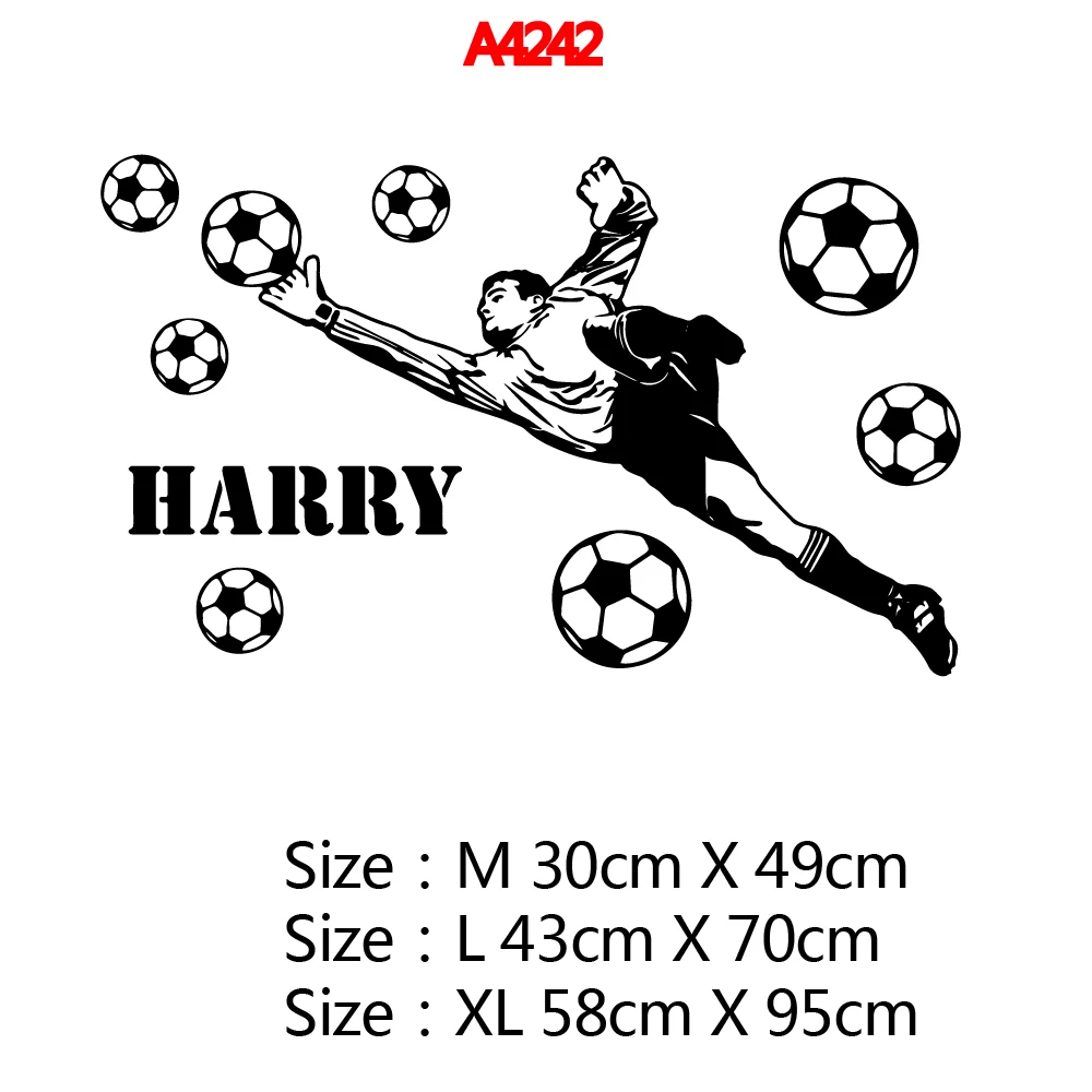 Настенные наклейки на футбольную тематику с персонализацией для мальчиков в детскую комнату - наклейка Muursticker Sticker Decoration Art Murals.