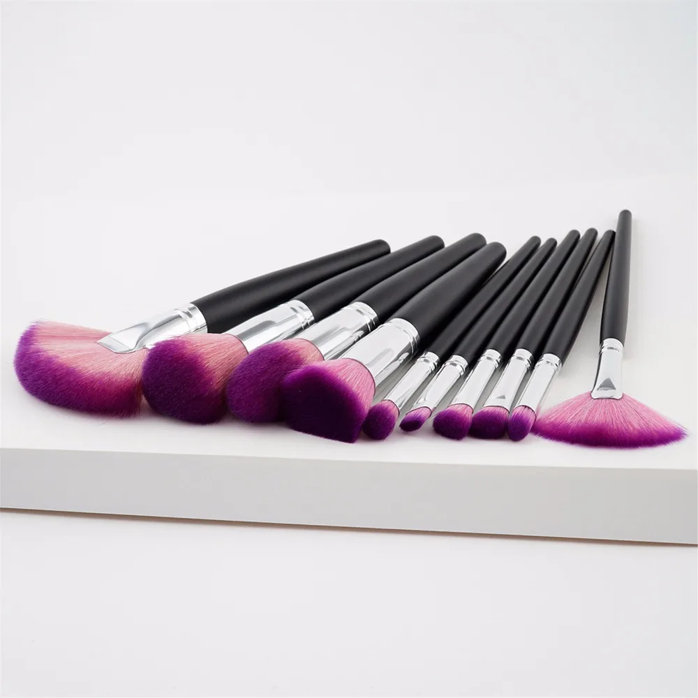 Новые 10 шт. черный набор кистей для макияжа пудра Eye Shadow Blush blending Косметика Красота