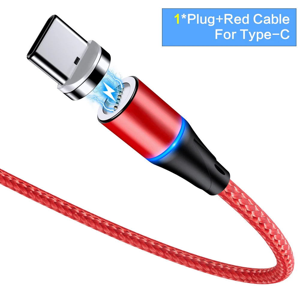 1m Red For Type C 5А Магнитный кабель Micro Usb type C супер быстрая зарядка телефона Microusb type-C магнитное зарядное устройство Usb C для Iphone X huawei Xiaomi - Цвет: 1m Red For Type C