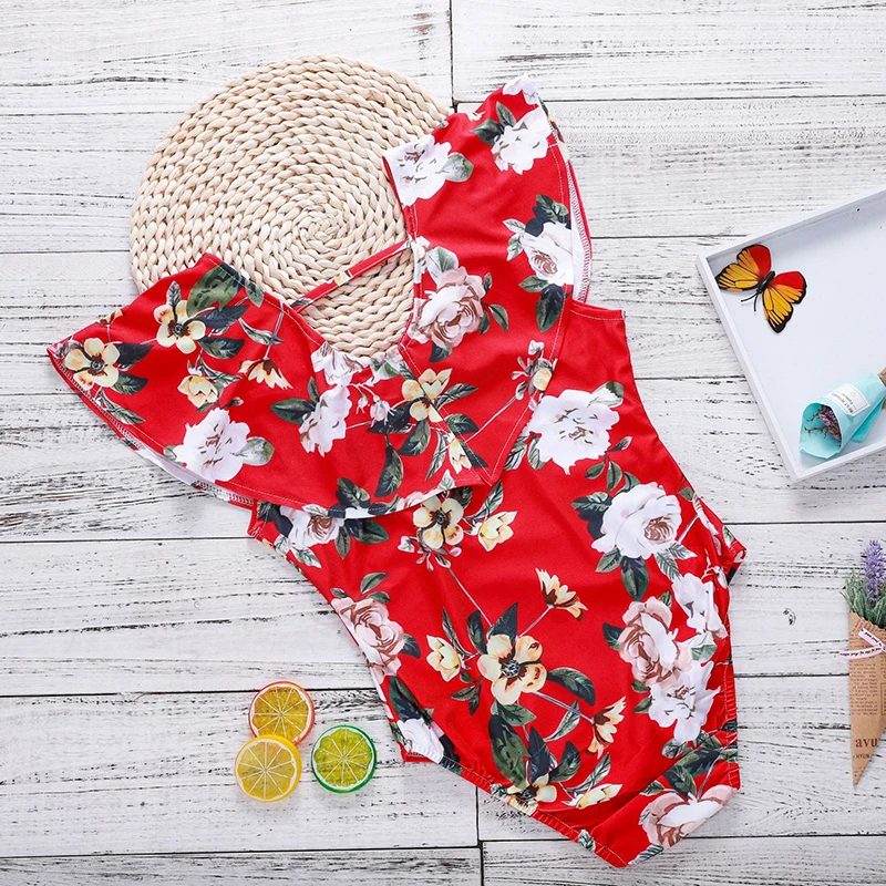 Модные летние одинаковые комплекты для семьи цельный костюм одежда с принтом